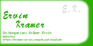 ervin kramer business card