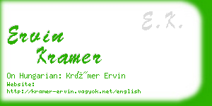 ervin kramer business card